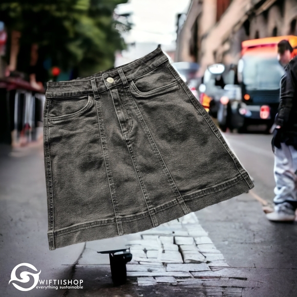 Anko 6 Black Wash Denim Mini Skirt - Picture 9 of 9